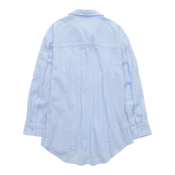 Aerie Seersucker Coverup Shirt Women’s Lightweight Button Up Baby Blue Large - Picture 6 of 10